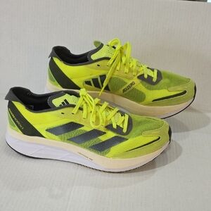 Adidas Adizero Boston 11 Men's Neon Yellow Running Shoes Size 11